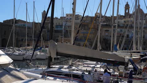 Anchored-yacht-at-the-Msida-Yacth-Marina-Malta-circa-March-2019