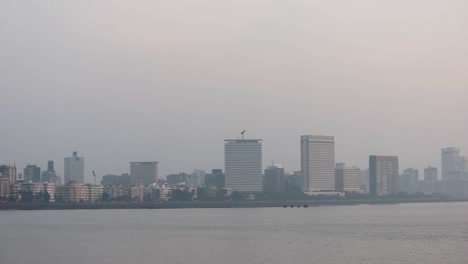 Marine-Drive-Skyline-Blick-Auf-Mumbai,-Indien-Stockvideo-I-Mumbai-Marine-Drive-Stockvideo-Full-HD