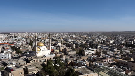 Panoramic-View-of-City-of-Madaba-With-Mosque-Visible-in-the-Center