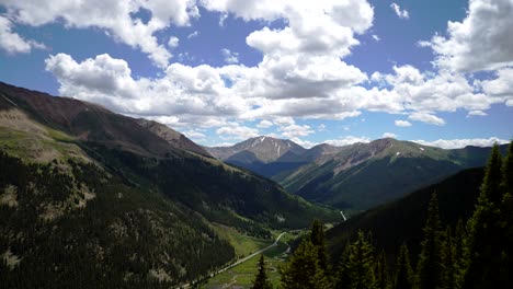 Time-lapse-of-clouds-floating-over-the-Independence-Pass,-Aspen,-Colorado