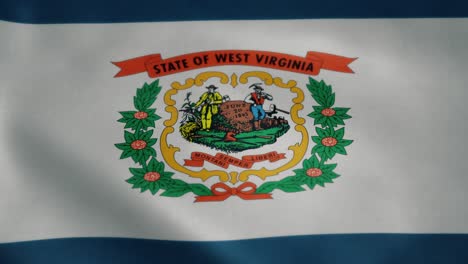 Flagge-Von-West-Virginia,-Schwenkende-Zeitlupe