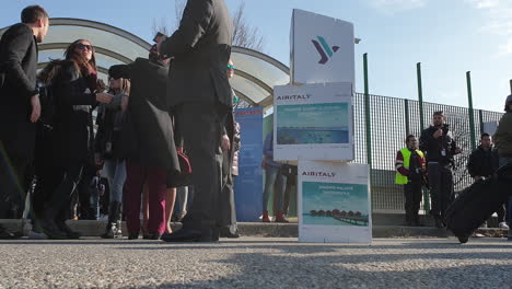 Workers-gather-to-protest-airline-dismissals-of-Airitaly-in-Milan