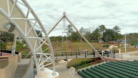 Aerial-View-of-Amphitheater-at-Cascades-Park-in-Tallahassee,-Florida-USA