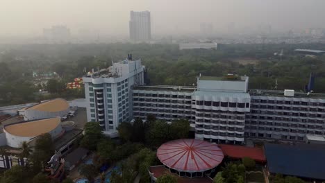 Aerial-view-of-Big-and-White-Mercure-Hotel-Ancol-Jakarta