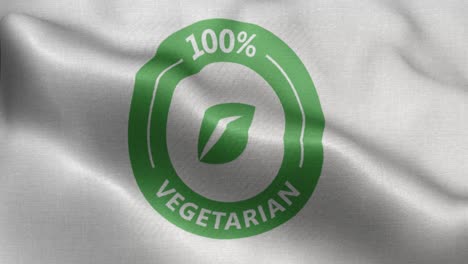 4k-3D-Flaggendarstellung-Des-Vegetarischen-Symbols-In-Weiß