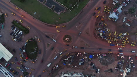 Aerial-bird's-eye-view-of-Senegambia-Highway-and-the-Coastal-Road-roundabout-in-The-Gambia-Africa