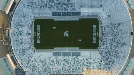 Aerial-top-view,-empty-american-college-football-stadium