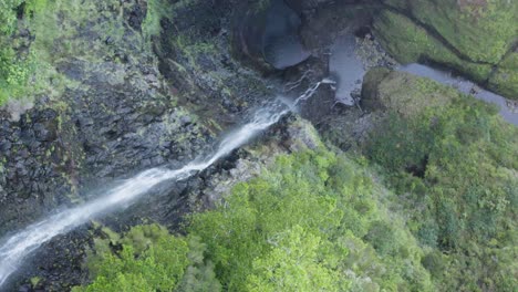 Aerial-is-flying-above-Waterfall-Risco-slowly-forward