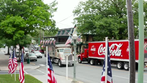 Coca-Cola-Coke-truck-passes-through-town-during-summer