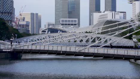 Vista-De-Cerca-Del-Puente-Elgin,-Puente-De-Viga-De-Caja-Vehicular-A-Través-Del-Río-Singapur