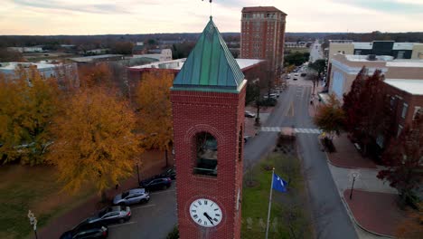 Bell-Tower-Spartanburg,-SC,-South-Carolina-orbiting-aerial