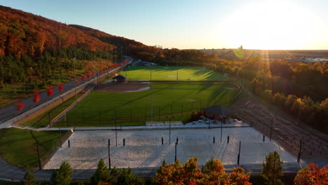 Sand-volleyball-court,-baseball-diamond,-soccer-field-hockey-sports-facilities-at-Liberty-University