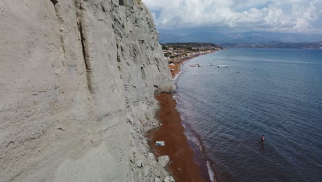 Aerial-view-of-Clay-beach,-Cephalonia,-Kefalonia,--Greece