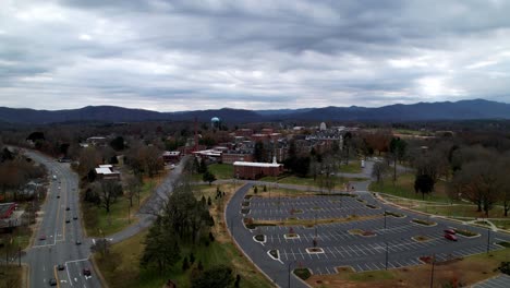 wide-aerial-push-into-nc-school-for-the-deaf-in-morganton-nc,-north-carolina