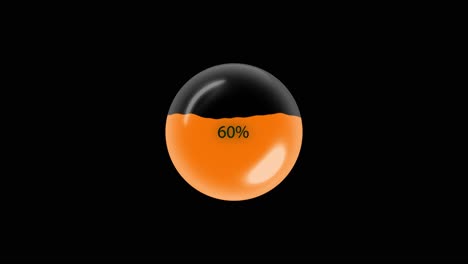 Schwarzer-Bildschirm-Animationstimer-Prozent-Glaskugel
