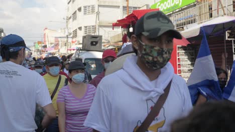 Salvadorans-take-to-the-street-in-order-to-peacefully-protest-against-the-current-government---Slow-Motion