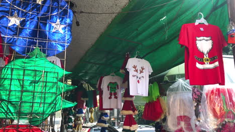 Christmas-and-Santa-Claus-themed-clothes-and-decorations-for-sale-in-a-Mexico-City-market