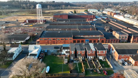 Manufacturing-plant-factory-building-in-small-town-America