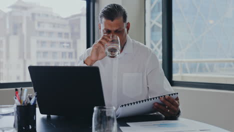 Businessman,-office-and-drink-water