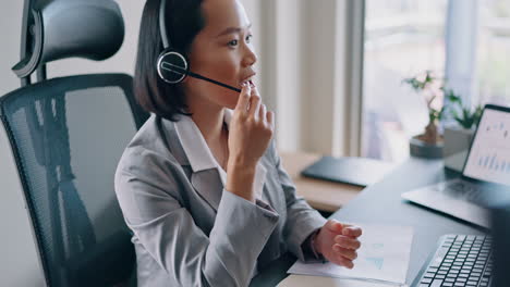 Call-center,-woman-and-happy-crm