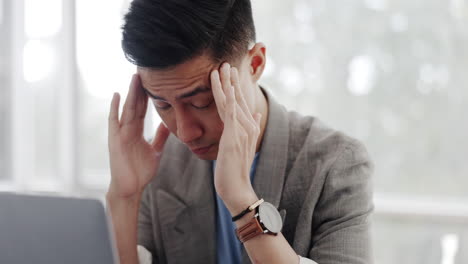 Asian-businessman,-headache