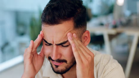 Kopfschmerzen,-Stress-Und-Mann-Mit-Schmerzen