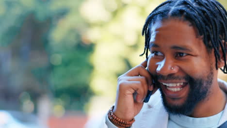 Phone-call,-business-and-black-man-laughing