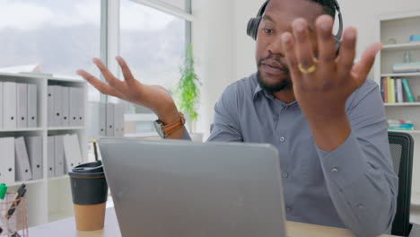 Consulting,-video-call-and-black-man-on-office