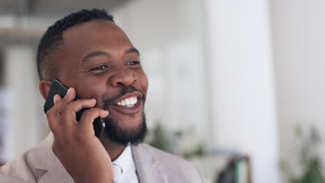 Phone-call,-business-black-man-and-talking