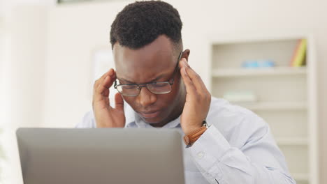 Stress,-headache-and-professional-black-man