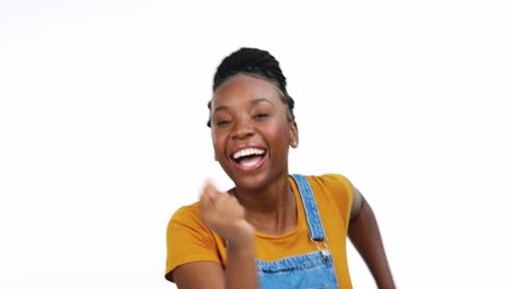 Dance,-happy-and-smile-with-face-of-black-woman