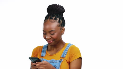 Smile,-laugh-and-happy-black-woman-with-phone