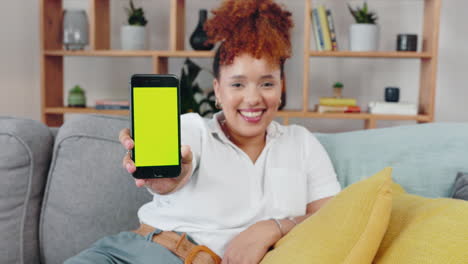 Black-woman,-mockup-phone-screen