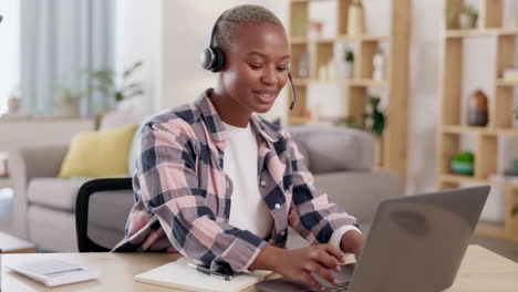 Remote-work,-laptop-or-black-woman