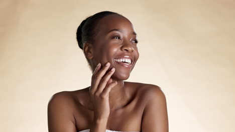 Face,-beauty-and-laughing-with-a-model-black-woman