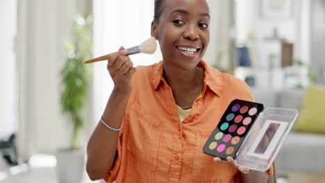 Black-woman-talking,-makeup-influencer
