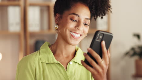 Black-woman,-phone-and-video-call-waving-hello