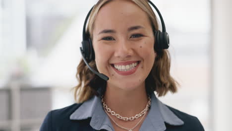 Face,-woman-and-call-center-for-telemarketing