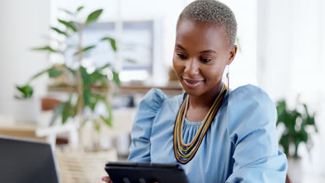 Search,-tablet-and-business-with-black-woman