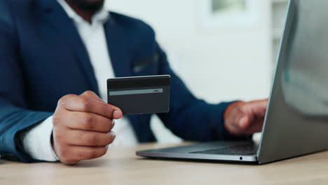 Man-hands,-credit-card-and-laptop-for-business