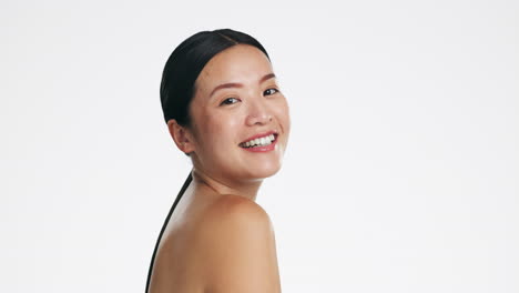 Asian-woman,-skincare-and-face-of-beauty