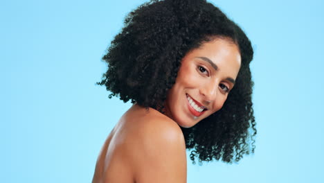 Smile,-skincare-and-face-of-black-woman