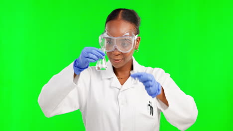 Science,-green-screen-and-black-woman
