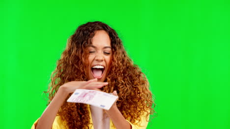 Woman-throw-cash-from-hands-isolated-on-studio