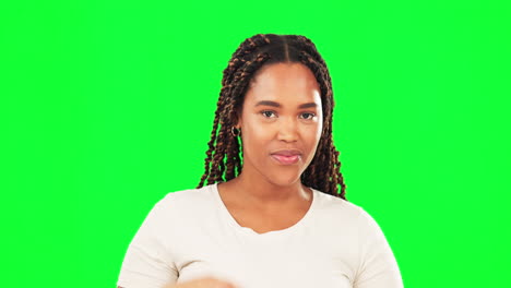 Face,-hair-and-flip-with-a-woman-on-a-green-screen