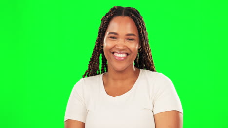 Blowing-kiss,-love-and-woman-face-in-green-screen