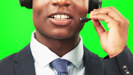 Man,-closeup-and-callcenter-with-green-screen