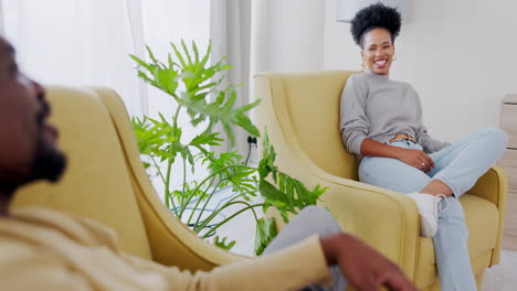 Relax,-conversation-and-laugh-with-black-couple