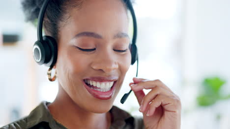 Crm,-call-center-or-friendly-black-woman-speaking
