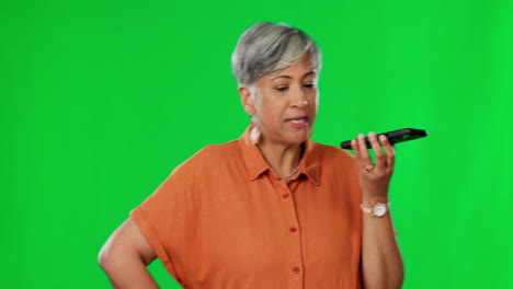 Green-screen,-angry-and-woman-with-phone-call